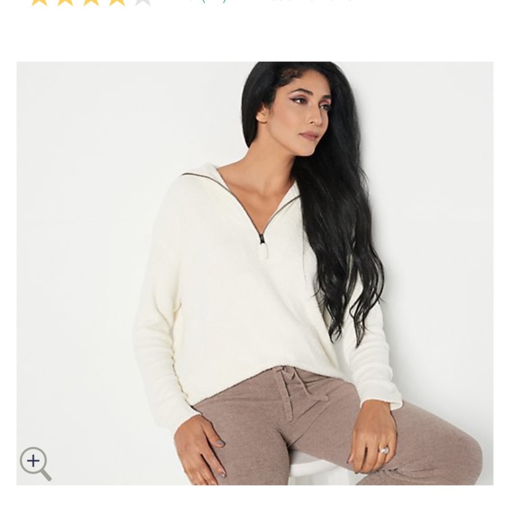 Barefoot Dreams CozyChic Lite Women's Half Zip Hi-Low Pullover